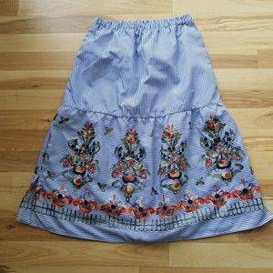 Today Only! $9 Long Striped Skirt with Embroidery